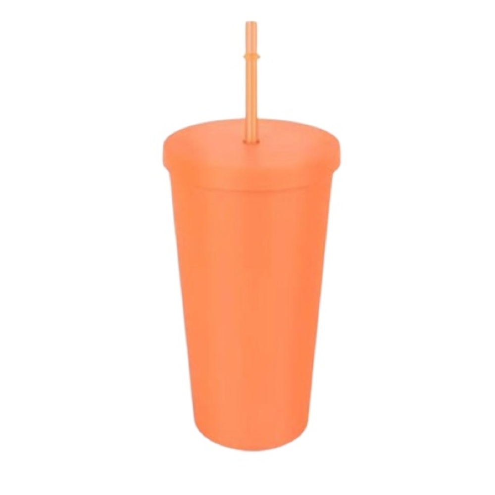 🆕 20oz Reusable Plastic Tumblers Acrylic Cup Orange